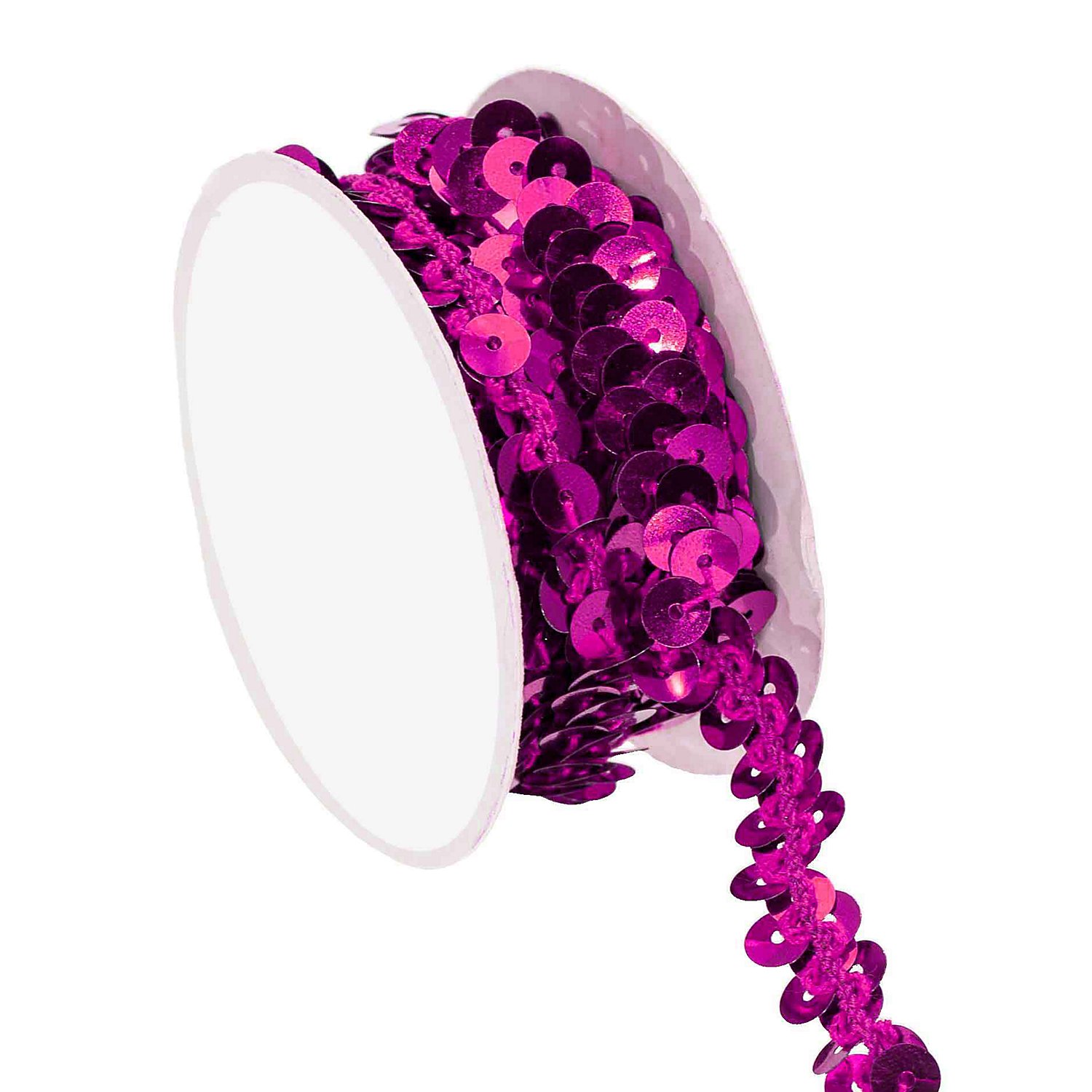 Elastik-Paillettenband, pink, Breite: 10 mm, Länge: 3 m