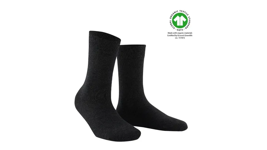 WILOX Damen Socken ORGANIC COTTON schwarz