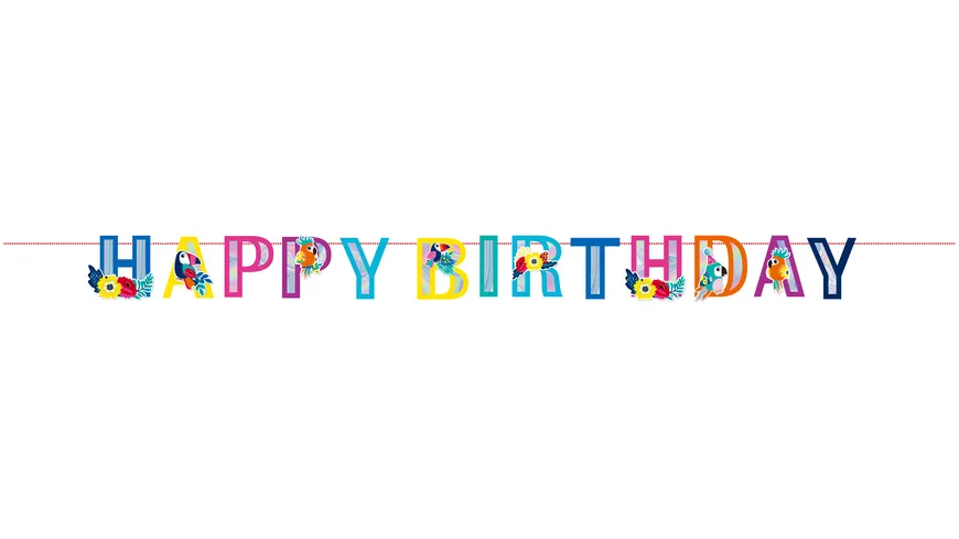 PAP-ART Girlande Happy Birthday Motiv-Vögel