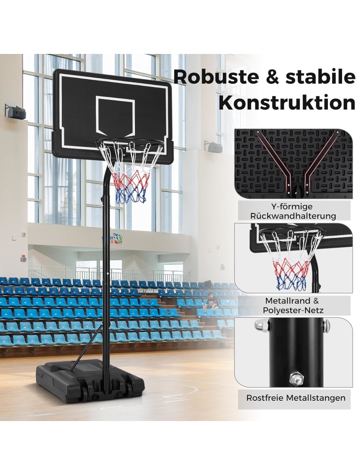 COSTWAY Basketballständer 210-260cm in Schwarz günstig kaufen onesize