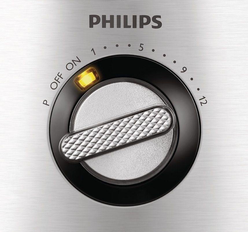 Philips Kompakt-Küchenmaschine HR7778/00, 1300 W, 2 l Schüssel, inkl. Knethaken, Entsafter, Standmixer und Zitruspresse