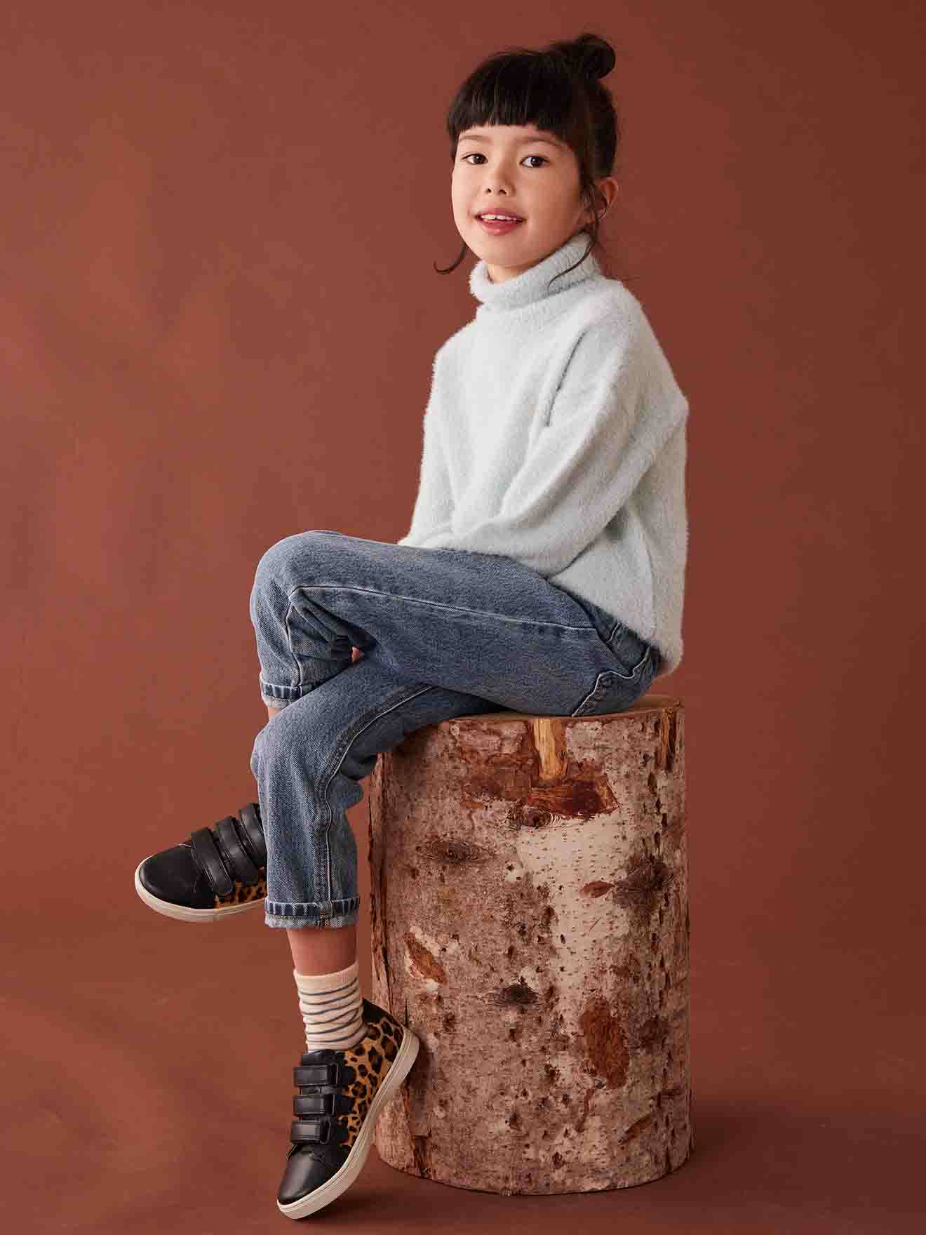 Vertbaudet Mädchen Boyfriend-Jeans - grauer denim