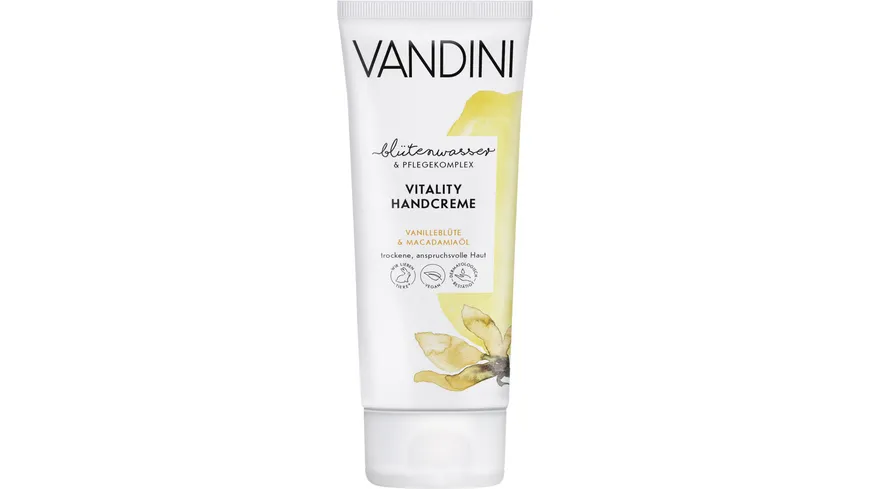 VANDINI VITALITY Handcreme Vanilleblüte & Macadamiaöl Trockene 75 ml