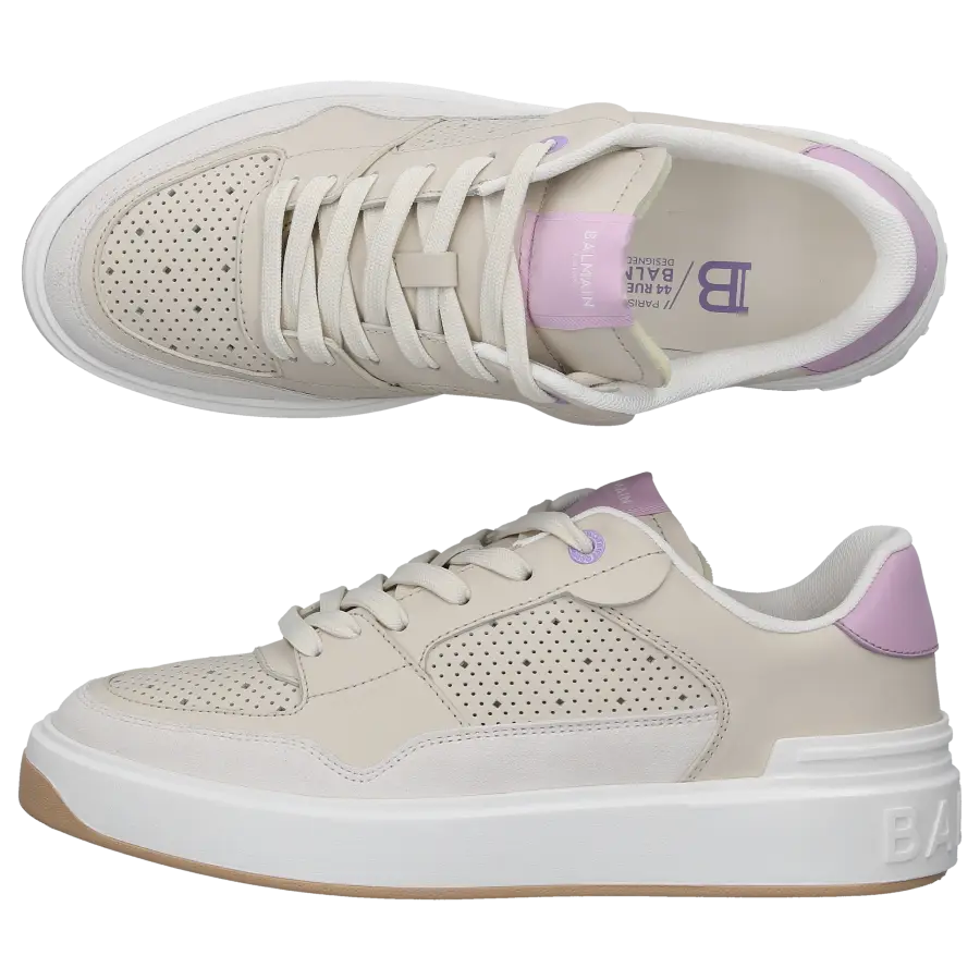 Balmain - Sneaker low B-COURT FLIP Kalbsleder - beige