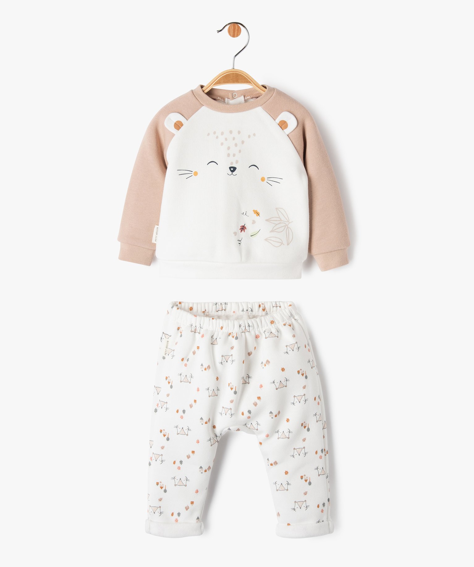 Ensemble chaud 2 pièces bébé - Petit Béguin ecru | GEMO