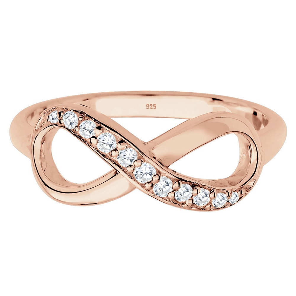 Elli Elli Bague Femmes Symbole Infinité Tendance Éternité avec Cristaux de Zirconium e Bague