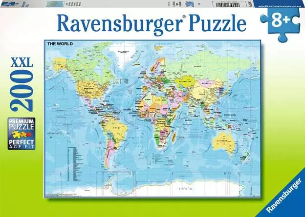 Kinderpuzzle ab 8 Jahren - Die Welt - 200 Teile