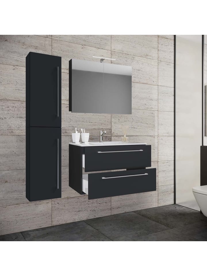 ebuy24 Badmöbelset Badinos80SS Schwarz 81 x 47 cm günstig kaufen onesize