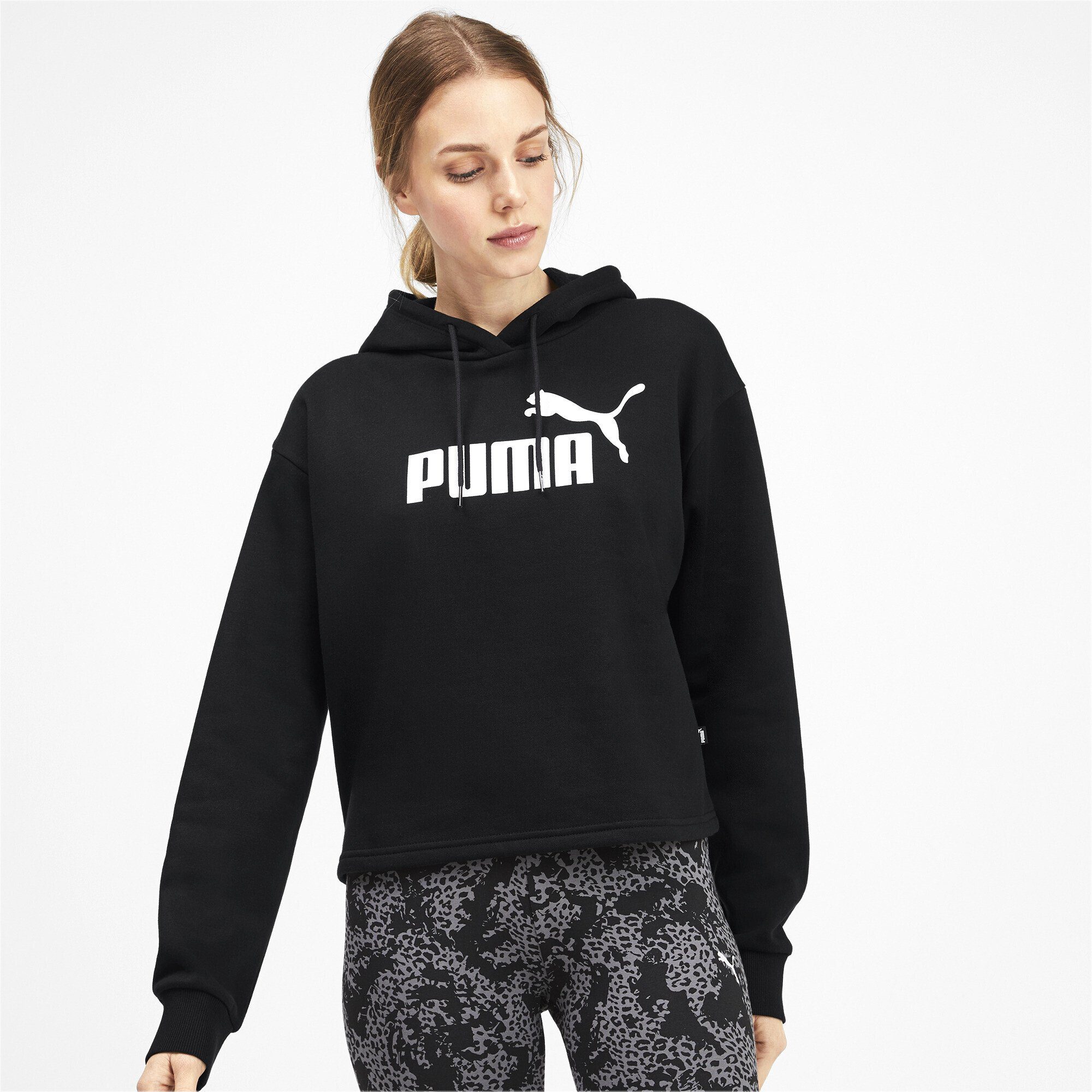 PUMA Sweatshirt Essentials Logo Cropped Hoodie Damen