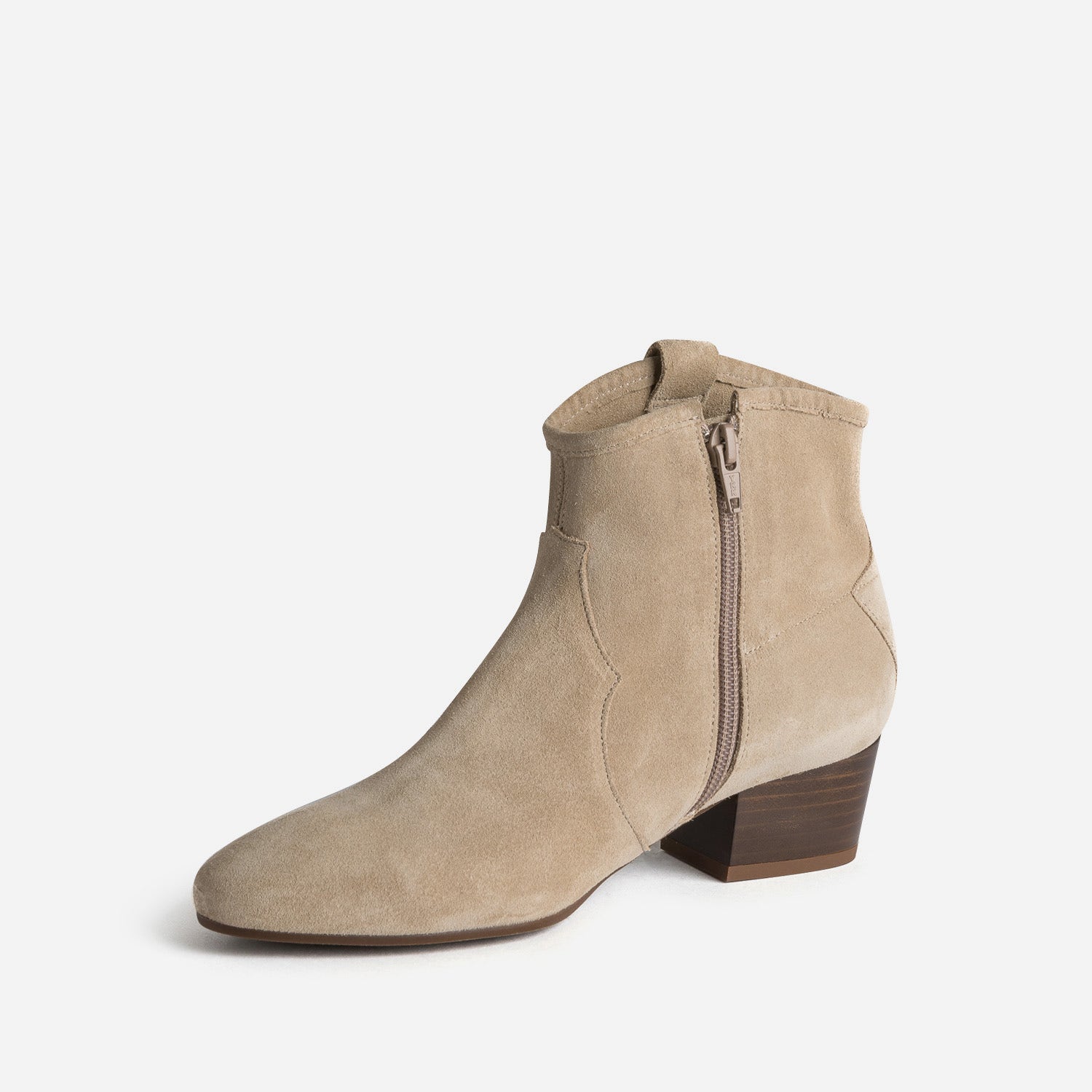 Boots Western ERAM FLEX taupe en cuir velours