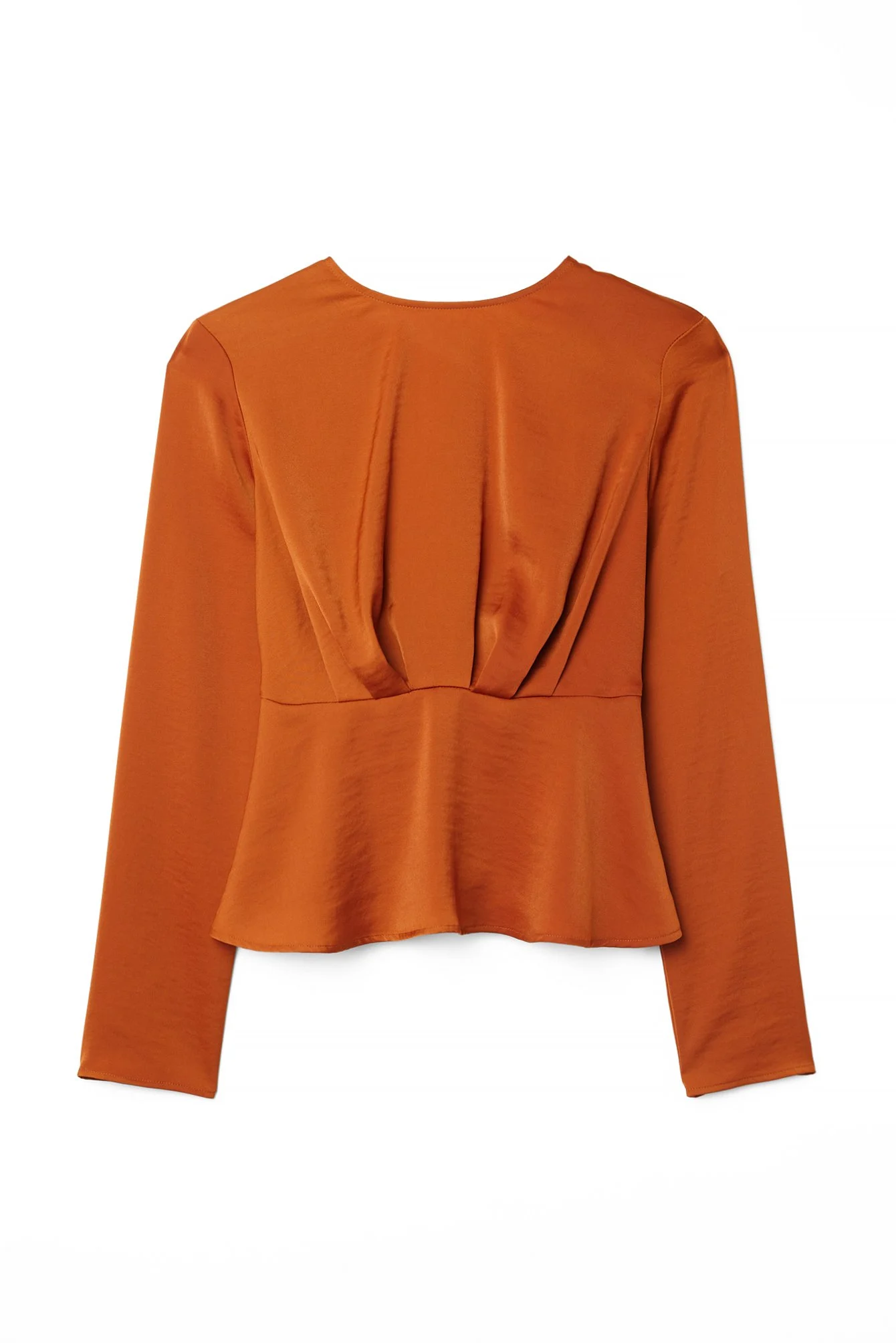 Drapierte Bluse mit V-Rücken