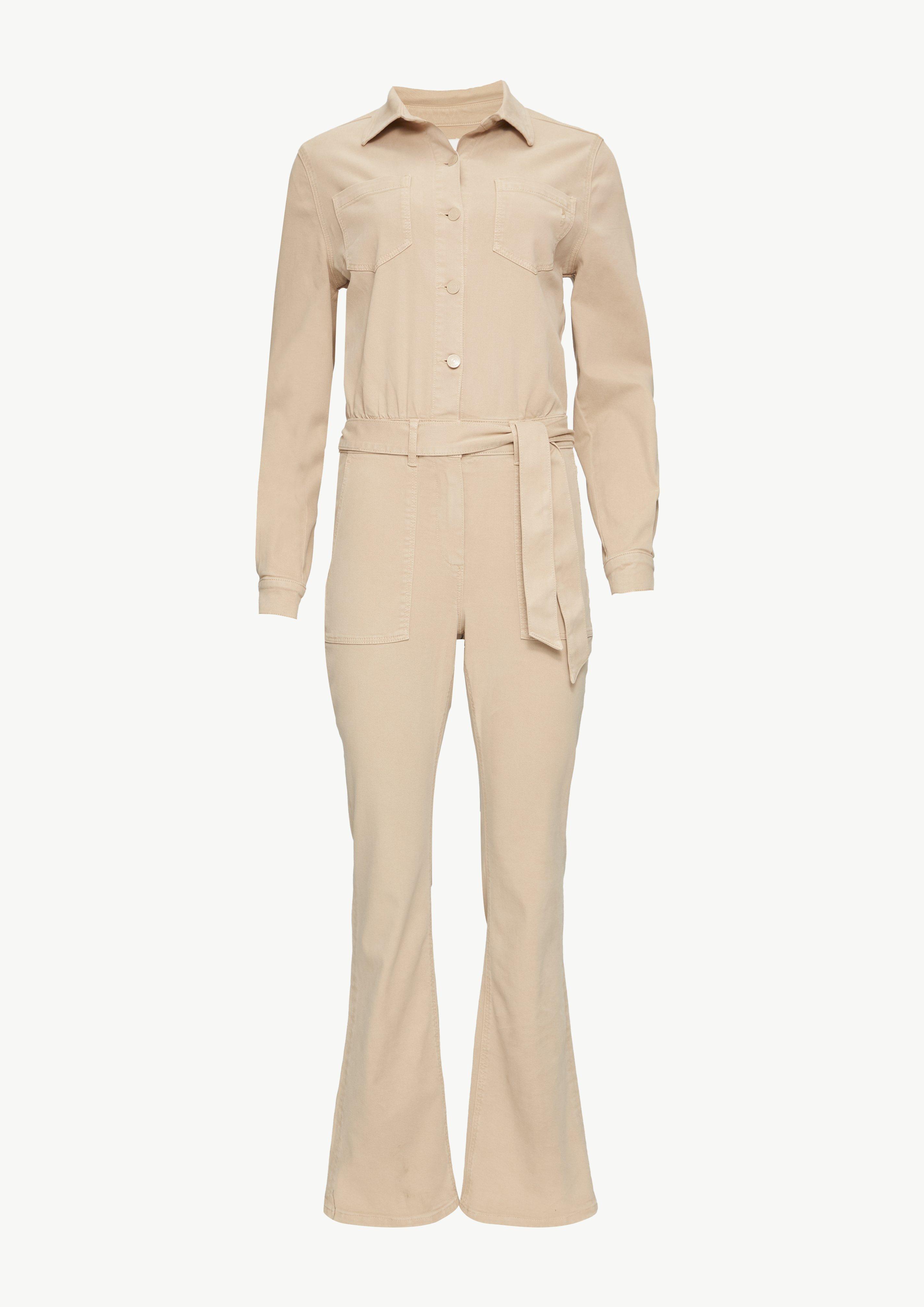 Jumpsuit mit Flared Leg aus Lyocellmix - sandstein