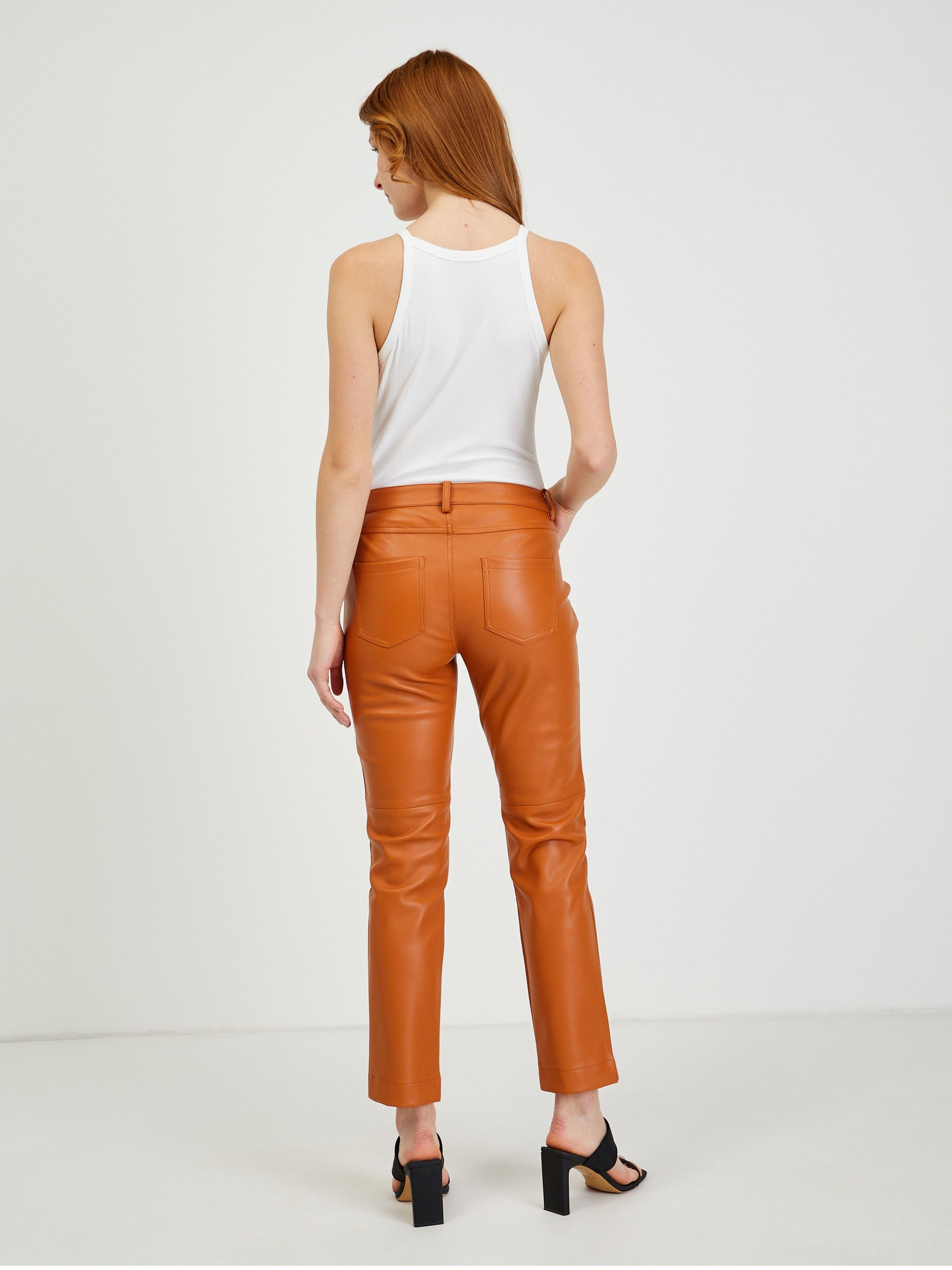 Braune Damen Kunstlederhose ORSAY
