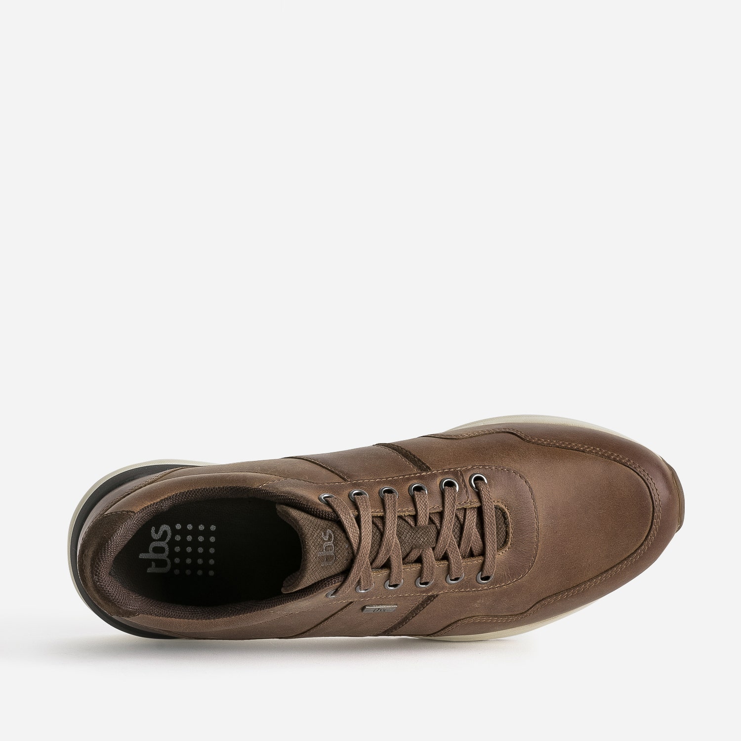 Tennis TBS marron en cuir