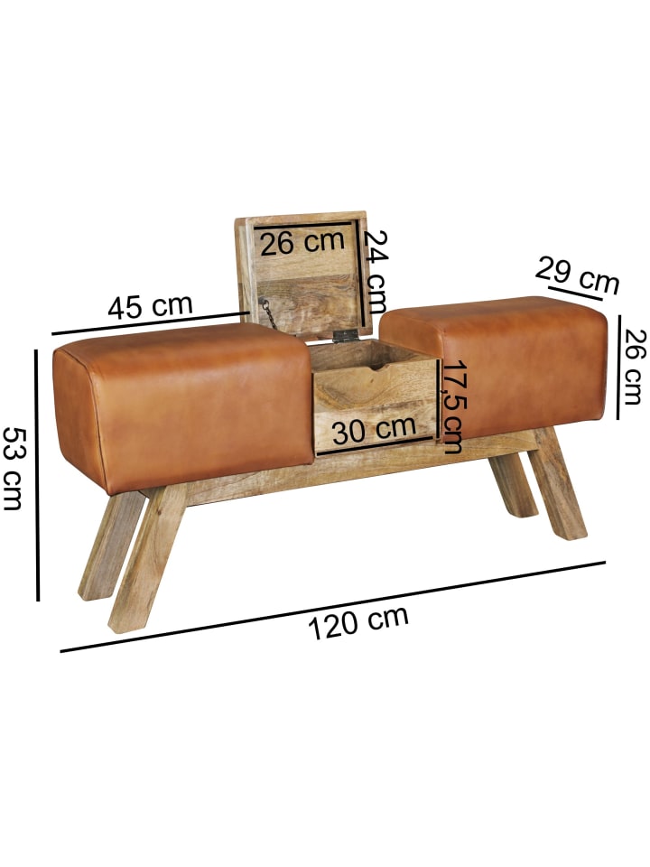 KADIMA DESIGN Turnbock | Echtleder, 120x29x53cm, Braun, Aufbewahrung günstig kaufen onesize