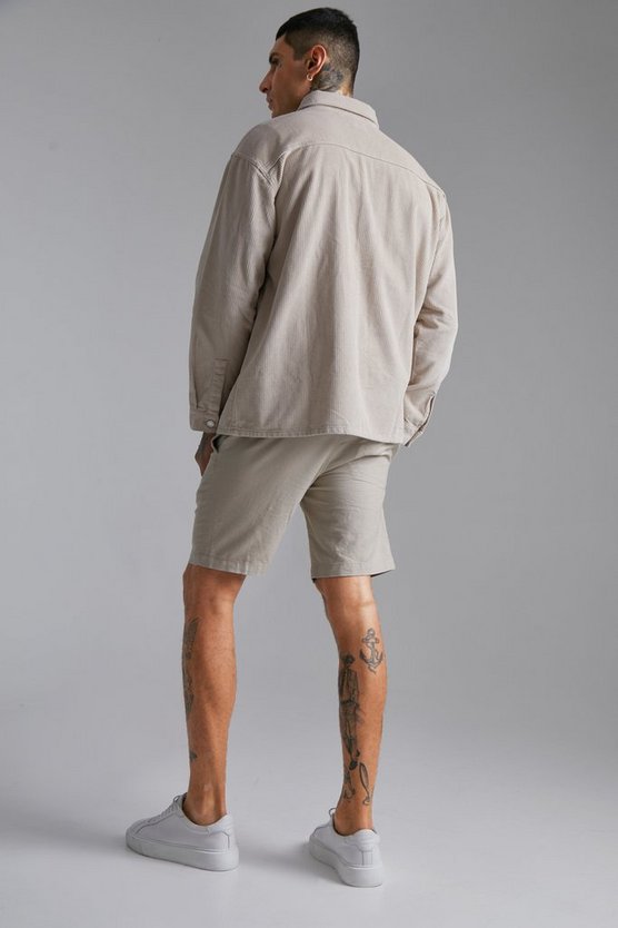 Oversize Cord-Hemd mit Utility-Taschen