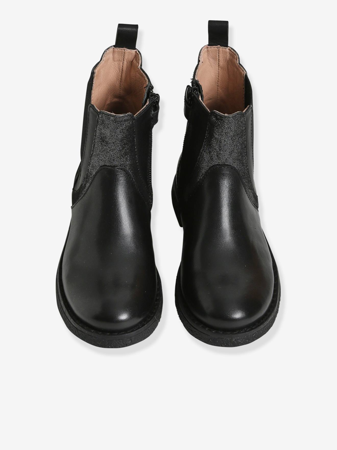 Vertbaudet Mädchen Boots, Materialmix - schwarz