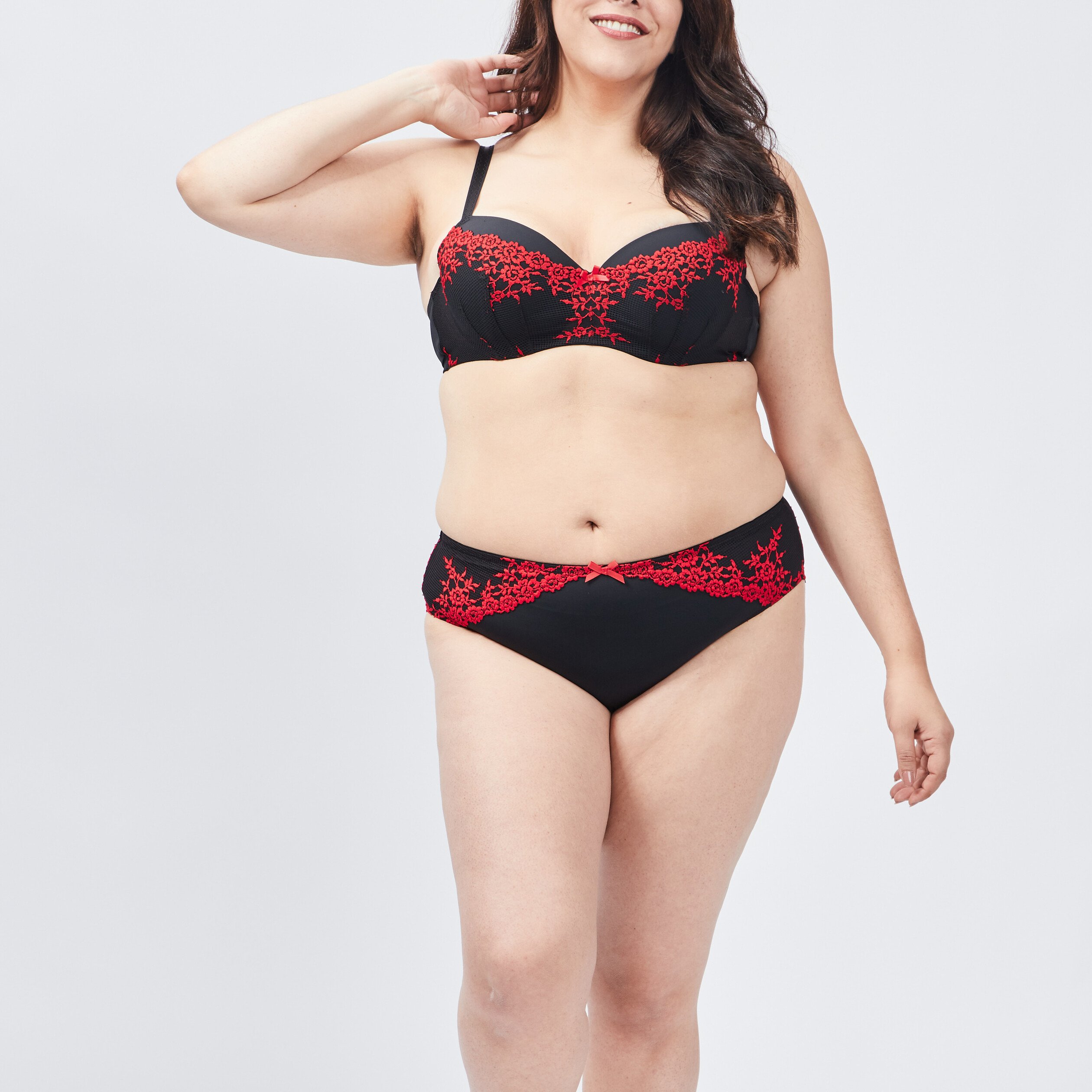 Soutien-gorge corbeille grande taille rouge femme grande taille | La Halle