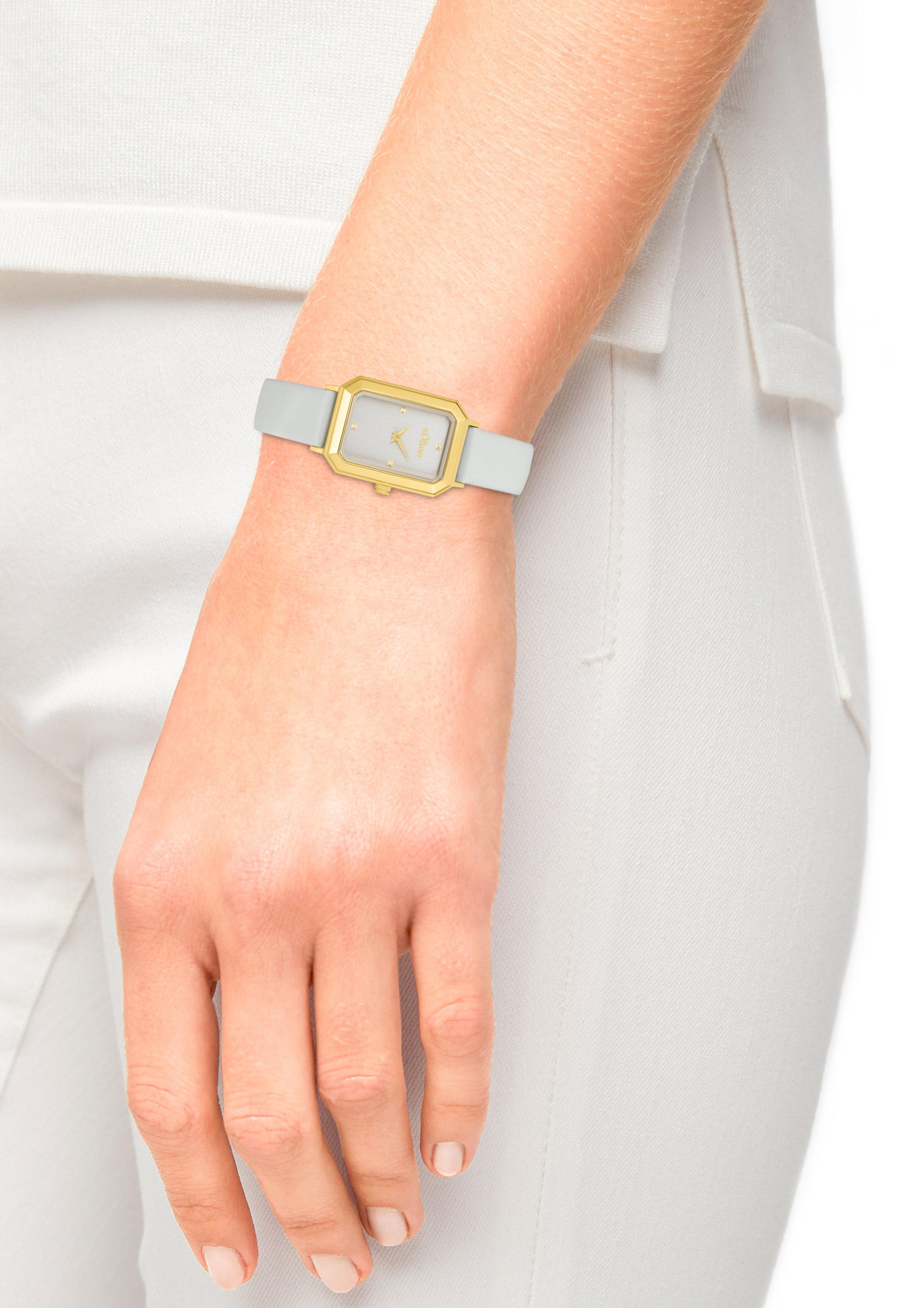 Zierliche Uhr mit Lederarmband  6007927-19B0