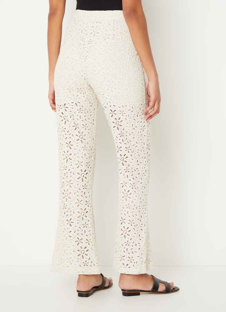 Selected Femme Karola mid-waist flared trousers with openwork design