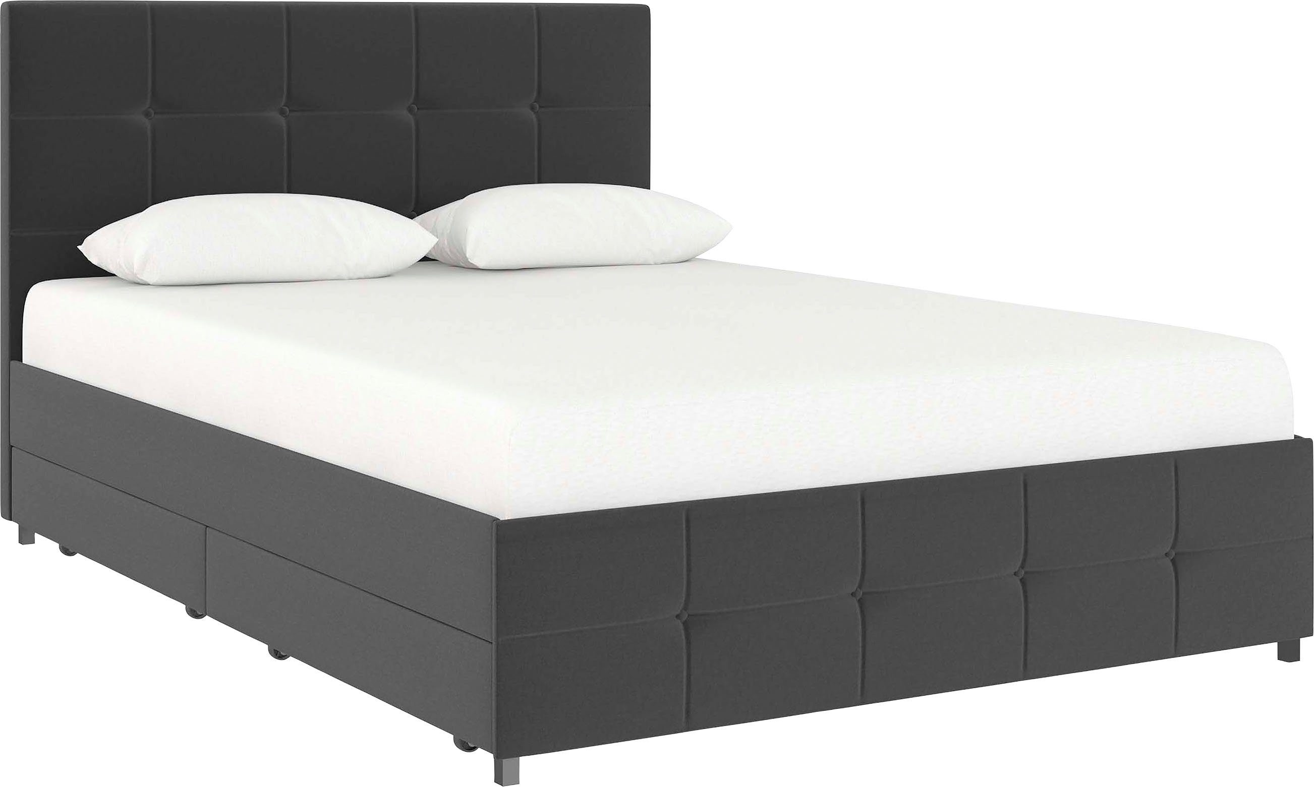 Timbers Stauraumbett Hardwick (1-tlg), mit Knopfheftung, 4 Schubkästen, Liegefläche 140x200 oder 180x200 cm