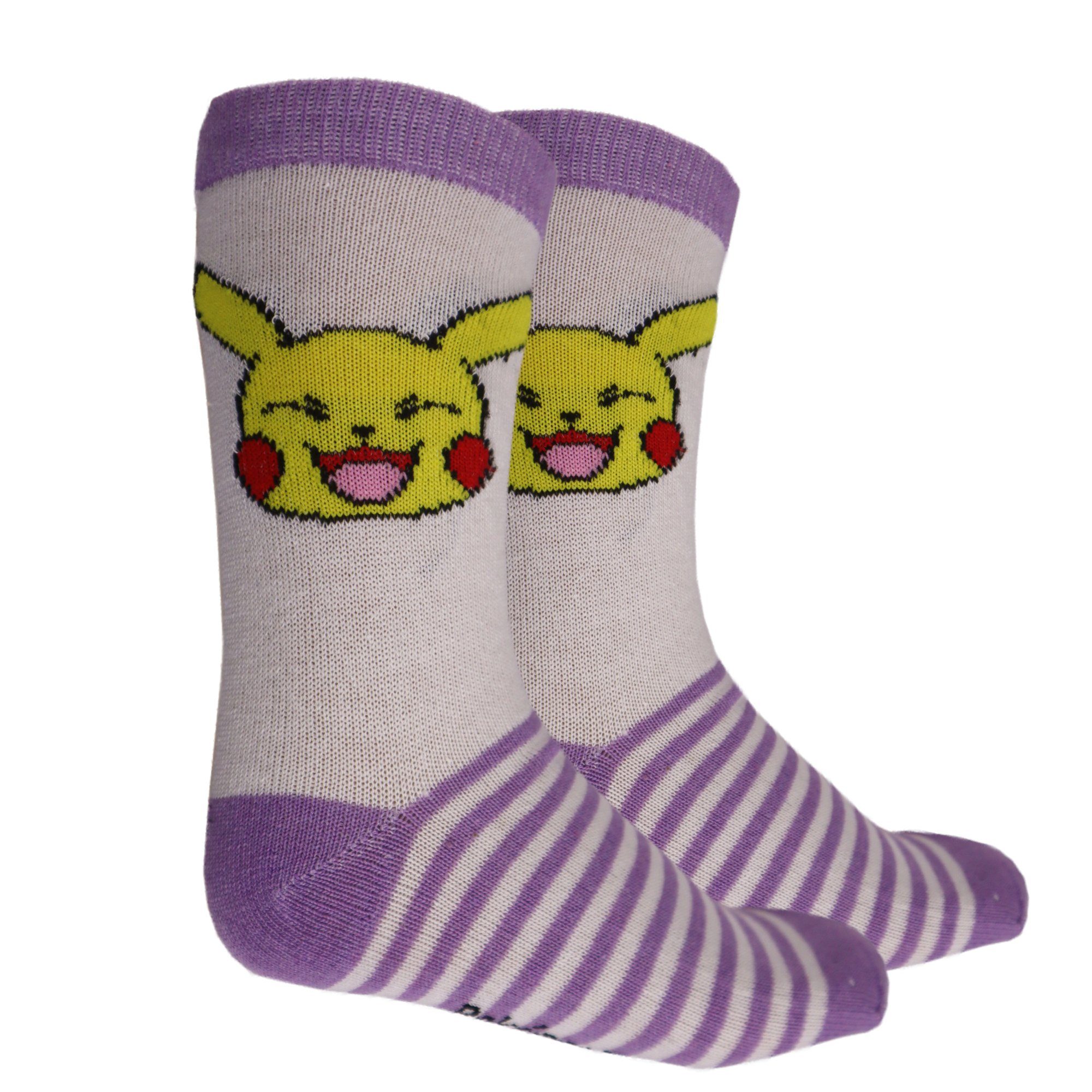 POKÉMON Langsocken Pokemon Pikachu Mädchen Kinder Socken 3er-Pack Gr. 23 bis 34