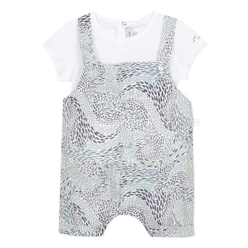 Ensemble salopette imprimé de poissons naissance Absorba