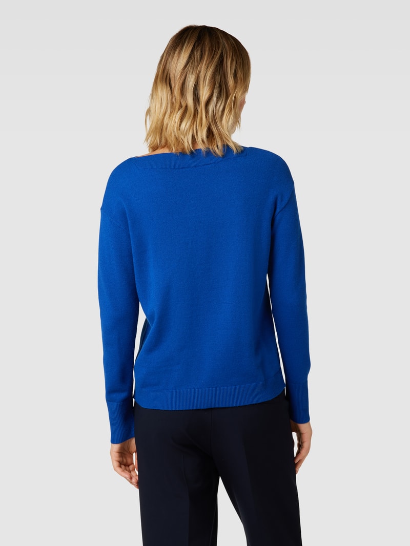 Strickpullover aus Viskose-Mix mit Strasssteinen in royalblau