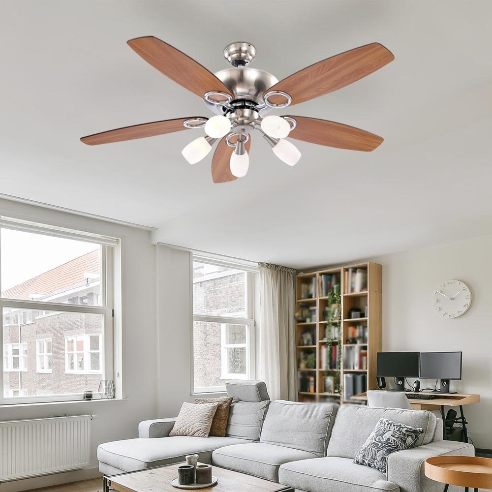 etc-shop Deckenventilator, Deckenventilator Ventilator mit Beleuchtung Holzventilator