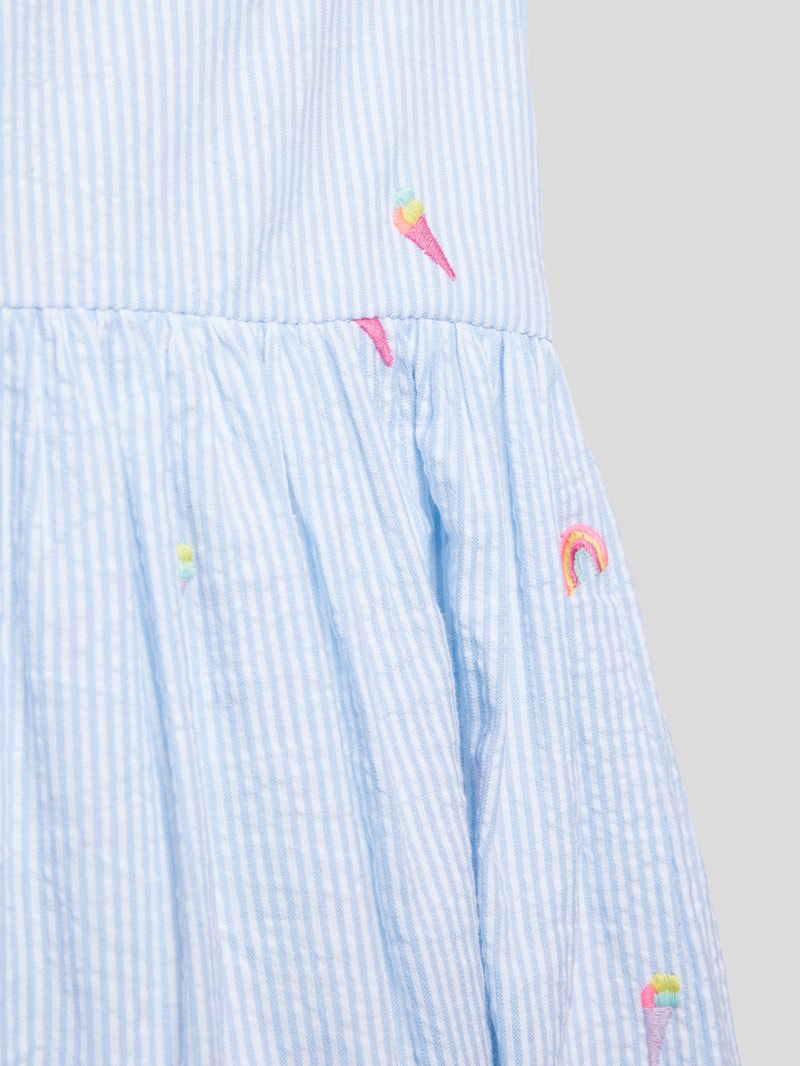 Kleid mit Motiv-Stitchings in bleu