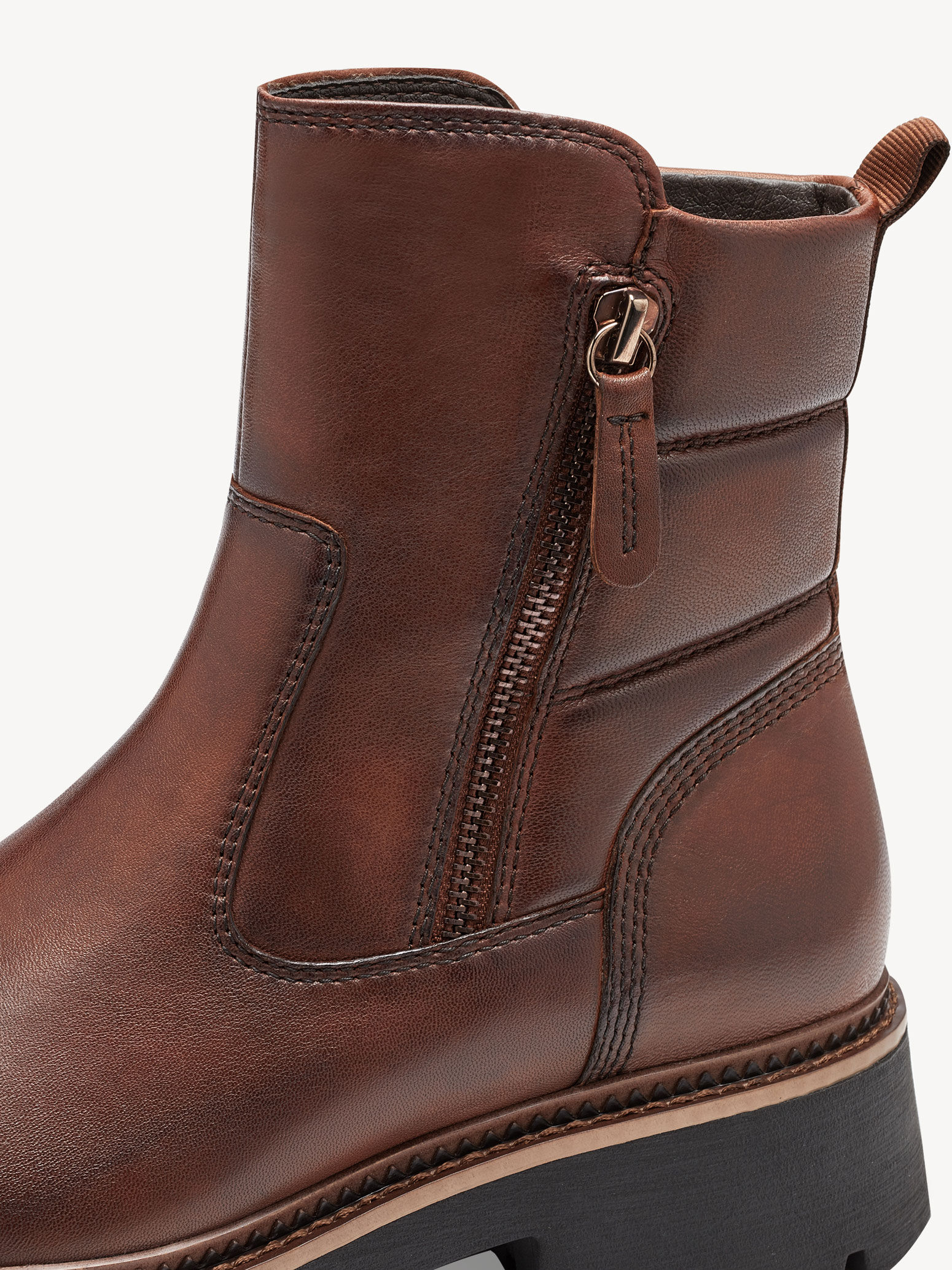 Bottine en cuir - marron