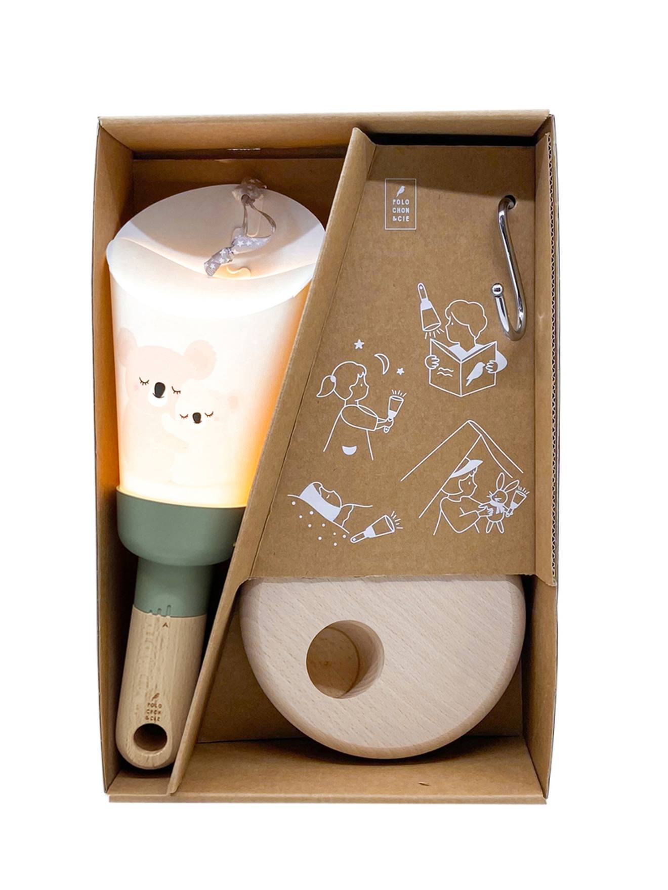 Coffret lampe nomade 5 en 1 Baby Love Koalas MAISON POLOCHON vert sauge