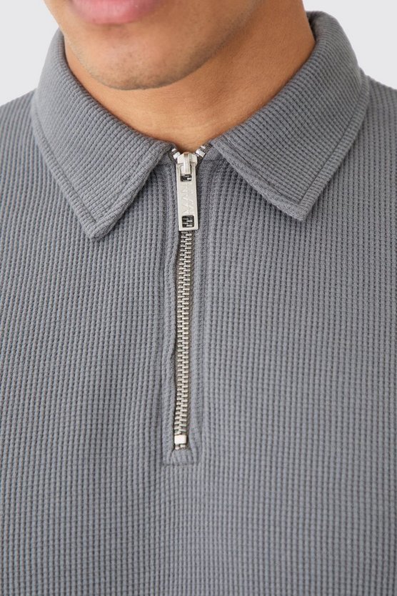 Slim-Fit Poloshirt & Shorts in Waffeloptik