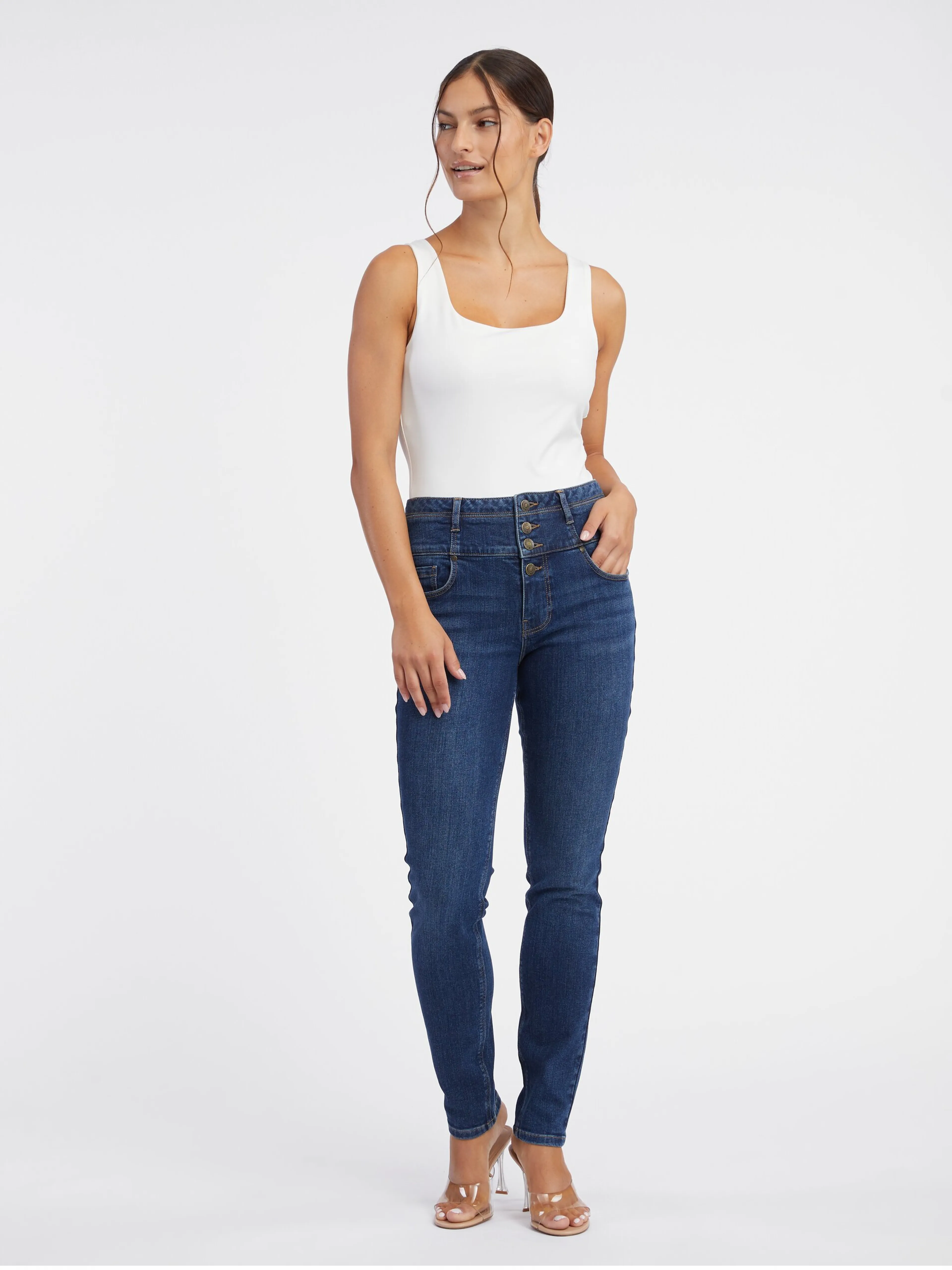 Dunkelblaue Damen Skinny Fit Jeans ORSAY