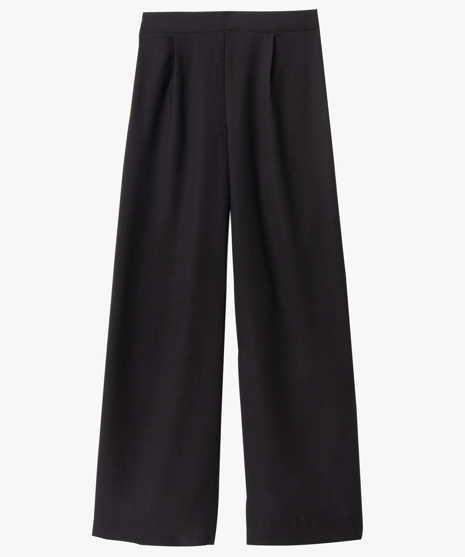 Pantalon femme coupe large avec bandes satinées sur les c... noir | GEMO