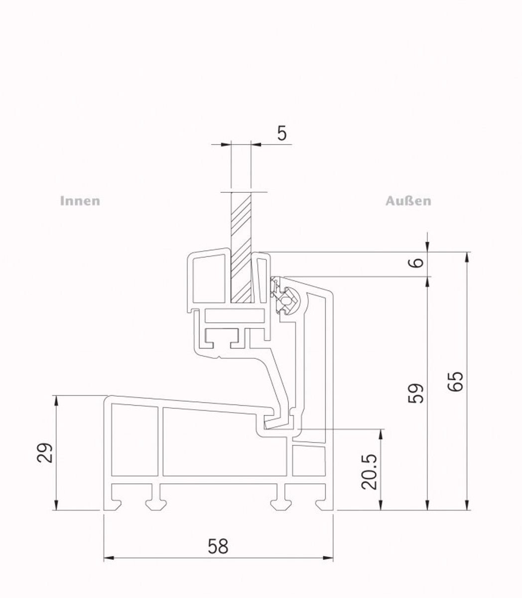 ACO Severin Ahlmann GmbH & Co. KG Kellerfenster ACO 80x60cm Nebenraum Kippfenster Einfachglas + Schutzgitter Kellerfenster Fenster weiß, inkl. Schutzgitter mit einfacher Montage