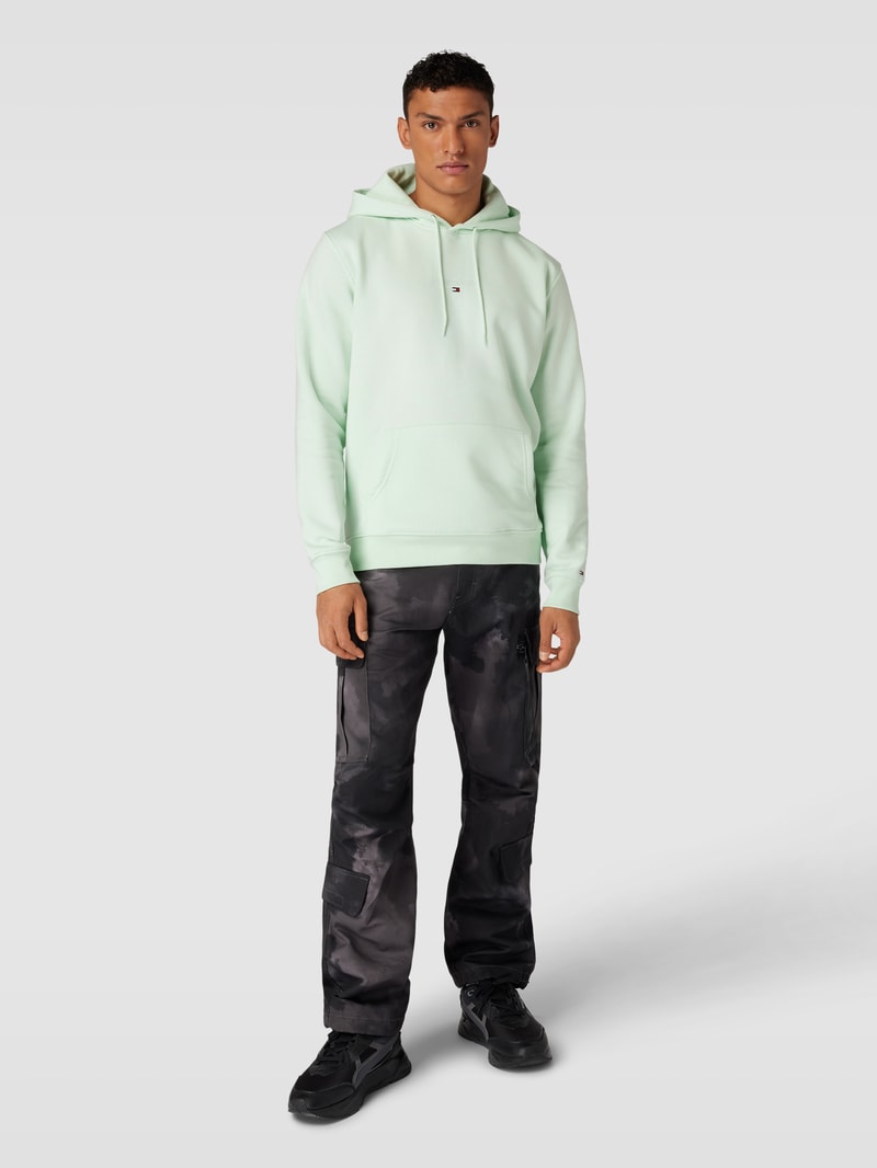 Hoodie mit Logo-Stitchings in mint