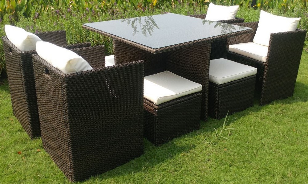 Solax Sunshine Polyrattan-Sitzgruppe 22tlg. Gartenmöbel Rattan-Set