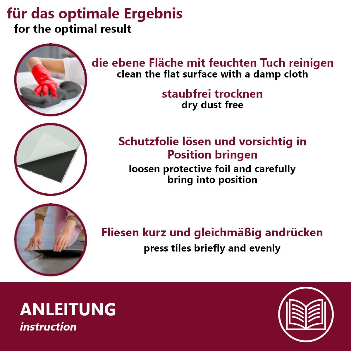 HOOZ Aluminium Wandfliese 10x selbstklebende Fliesen Aluminium in verschiedenen Farben, 30x30, Gold, Set, 10-tlg, Aluminiumoberfläche