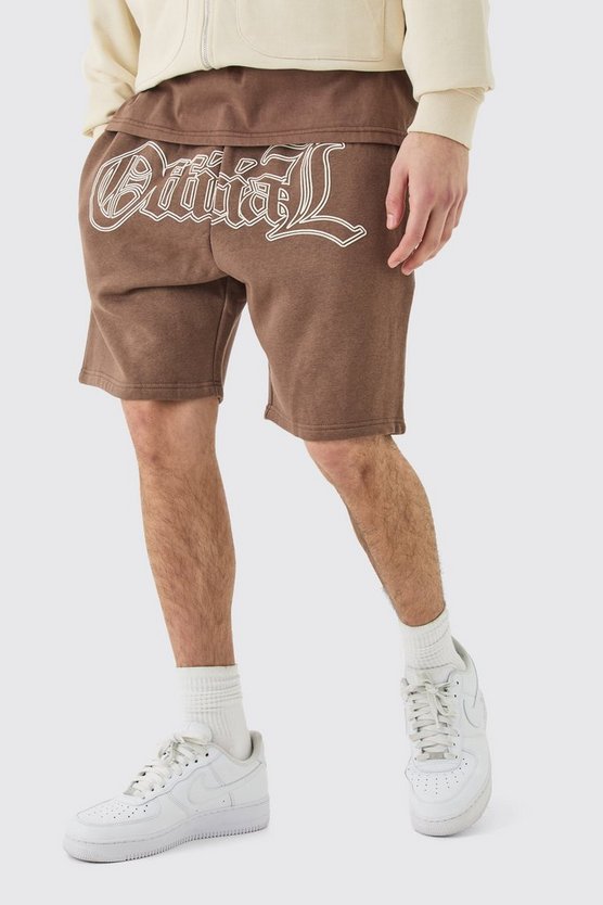 Lockere Shorts mit Official-Print
