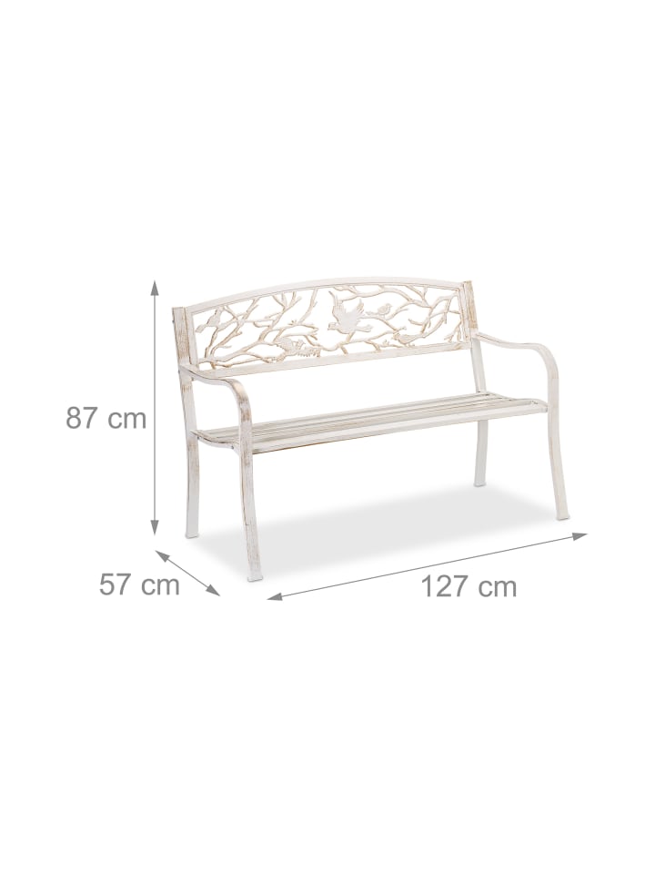 relaxdays Gartenbank 2 Sitzer in Weiß-Bronze günstig kaufen onesize