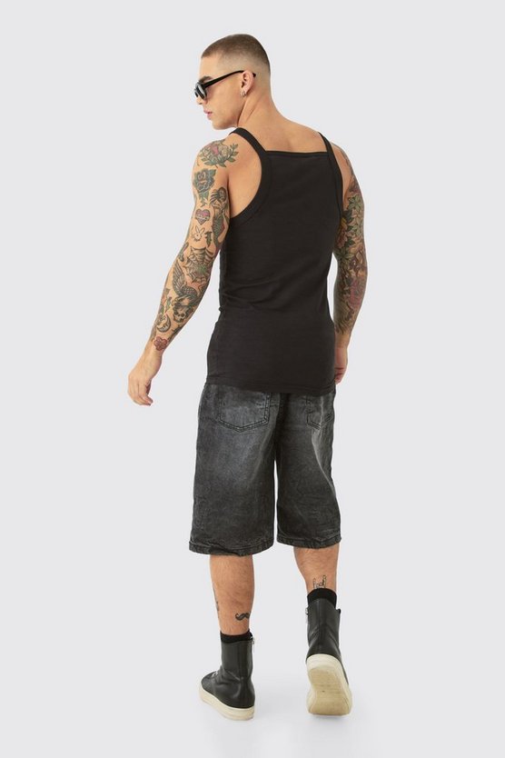 Slim-Fit Tanktop mit geradem Ausschnitt