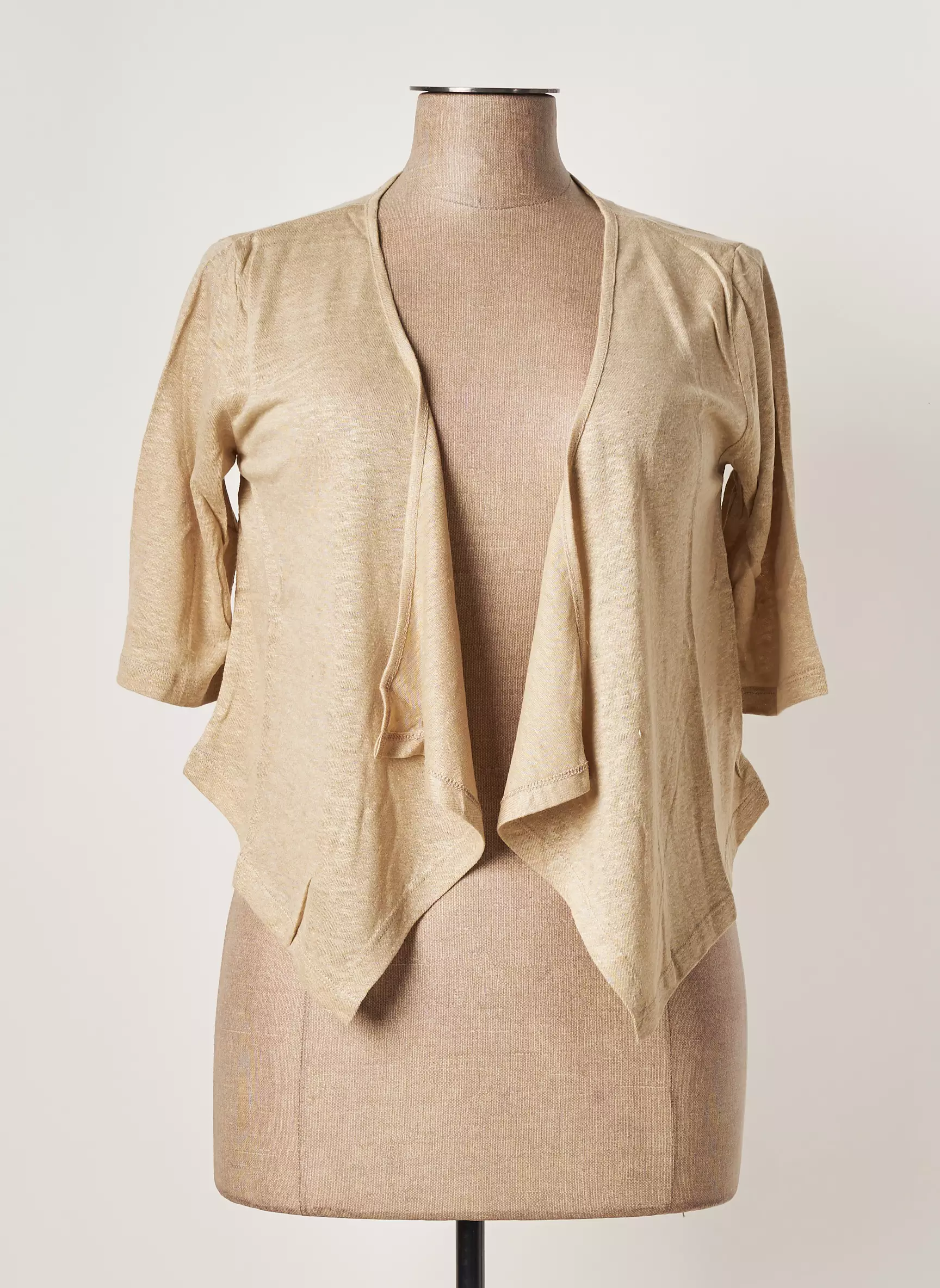 G Oze Gilets Manches Courtes Femme couleur beige