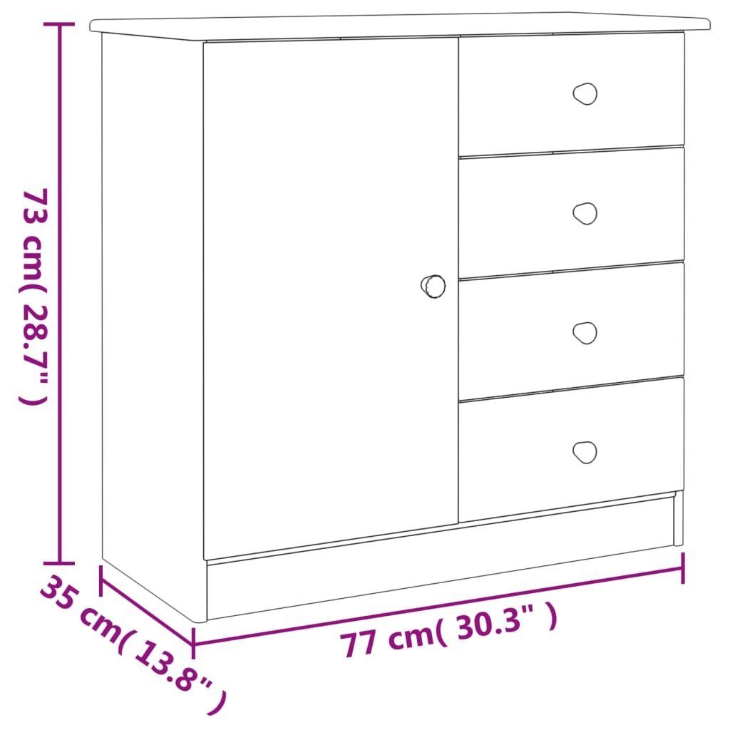 vidaXL Sideboard Sideboard ALTA 77x35x73 cm Massivholz Kiefer (1 St)