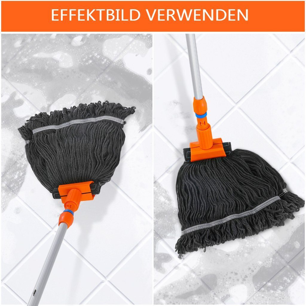 MAEREX Wischmopp, Teleskop Bodenwischer, Baumwolle Mikrofaser, bis zu 170cm