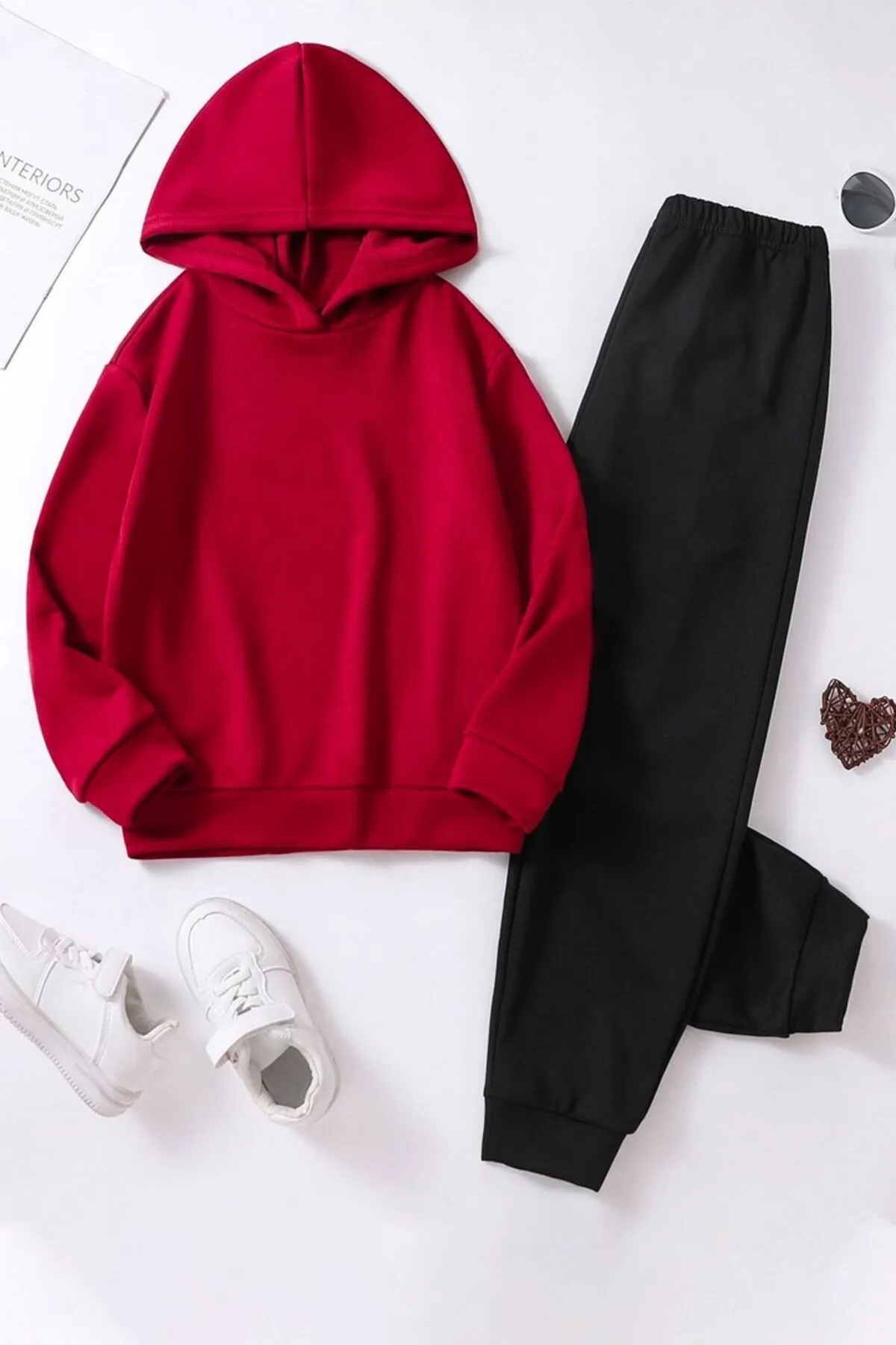 uyguntarz  Flexibles und bequemes Unisex-Kinder-Trainingsanzug-Set aus Baumwolle
