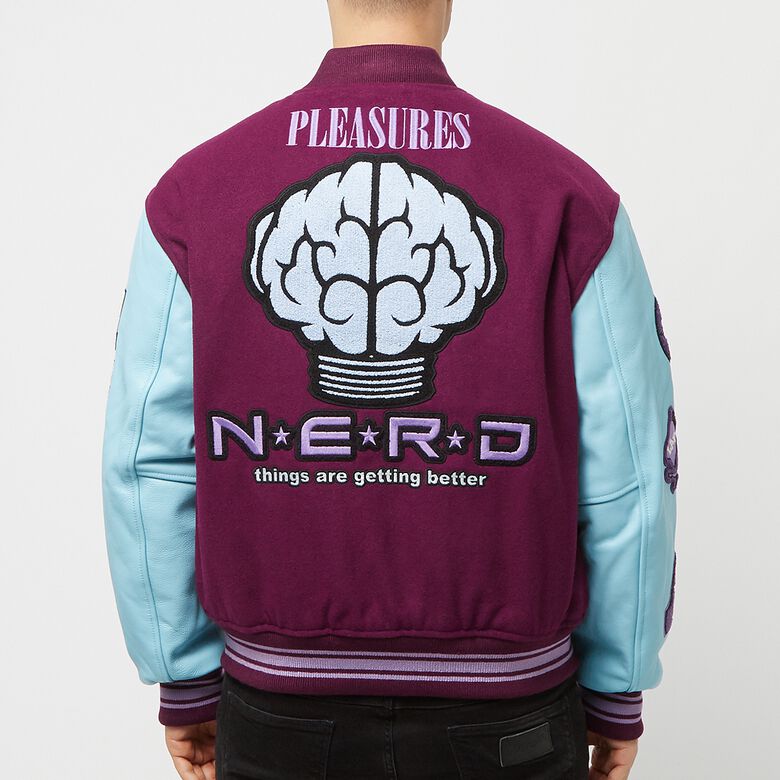 Pleasures x N.E.R.D. Varsity Jacket purple