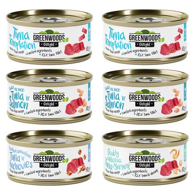 Gemischtes Probierpaket Thunfisch Greenwoods Delight 6 x 70 g