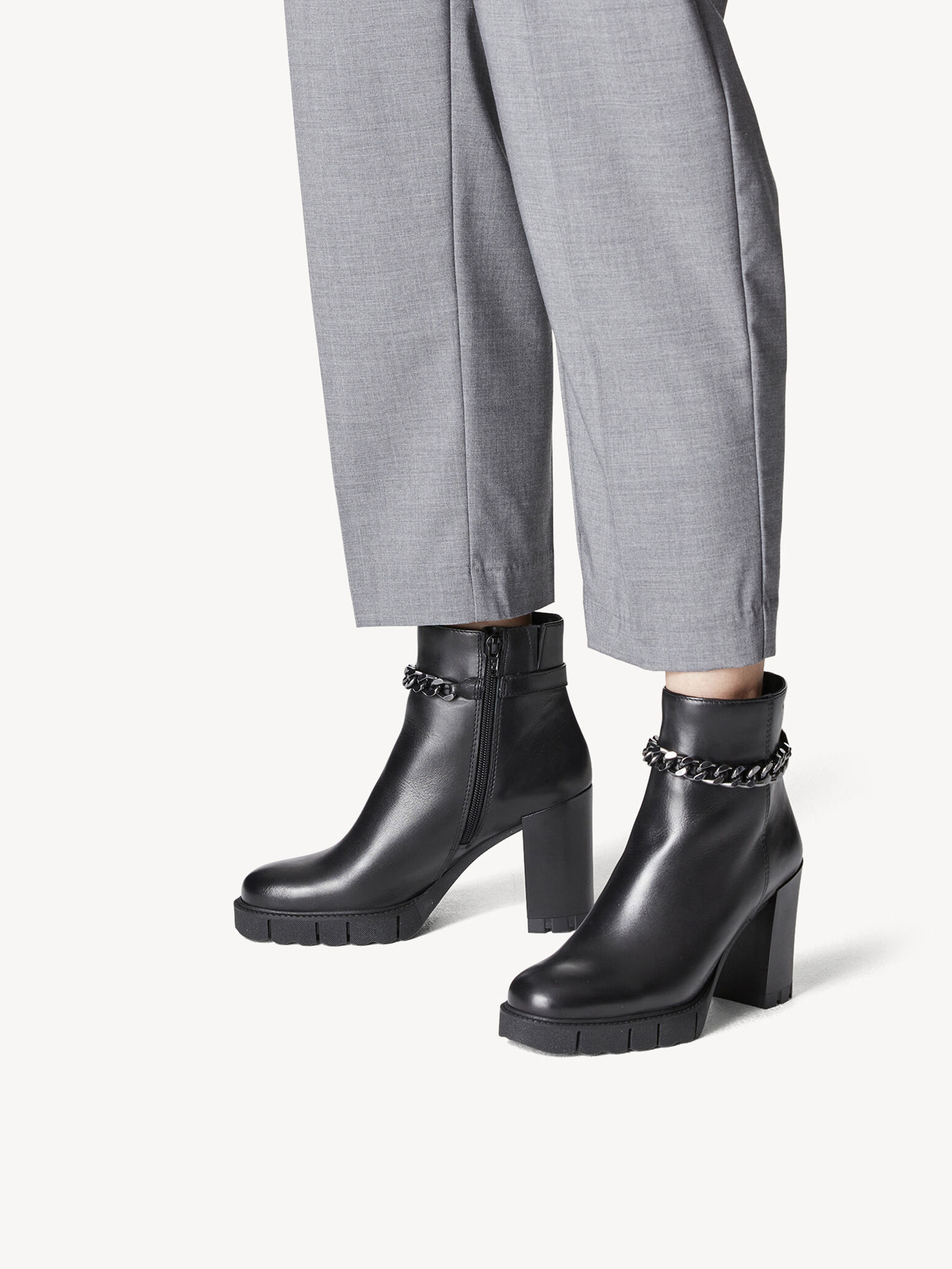 Bottine en cuir - noir