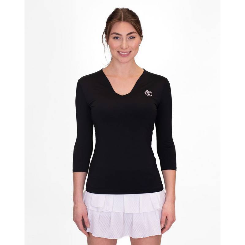 BIDI BADU Crew V-Neck Longsleeve Tennisshirt Damen